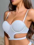 Solid Color Underwire Bra 1/2 Cup Sexy Lace Women Fashionable And Comfortable Lingere Full Coveage Underwear With 1pc Strap