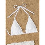 2 Colors Sexy With Sarong Halter Bikini Female Swimsuit Women Swimwear Three-Pieces Bikini Set Bather Bathing Suit Swim V6669B