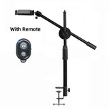 Tabletop Overhead Tripod Stand with Ring Light Mobile Phone Holder And Boom Arm for Nail Art Photography Table Shooting Tripods