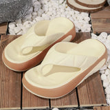 2025 Women Indoor Beach Flip Flops Summer Platform Shoes Soft EVA Girls Home Street Slippers Thick Sole Female Fashion Sandals