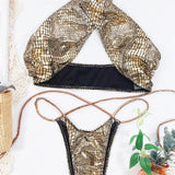 2026 Shiny Halter Thong Bikini Women Swimwear Female Swimsuit Two-Pieces Bikini Set Wrap Around Bather Bathing Suit Swim V2089