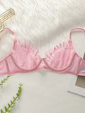 New Design High-Quality Lingerie Set With Sexy butterfly Line Mesh Plicing Women's Underwear Push Up Bra 2 Pieces YS2417