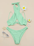 Cross Halter Underwire Bikini 2026 Women Swimsuit Solid Push Up Swimwear Female Bathers Bathing Swimming Suit Summer Beachwear