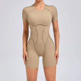 Short Jumpsuit Gym Clothes For Women Sportswear Fitness Overalls Backless Scrunch Booty Yoga Suit Sports Set Outfit