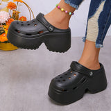 Soft Chunky Heels Sandals Women Fashion Closed Toe Platform Sandals Woman Summer Solid Color Non-Slip Beach Casual Sandalias