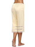 Women’s Pajama Pants Lace Trim Loose High Waist Sleepwear Bottoms Elastic Waist Band Nightwear Trousers