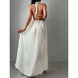 S - XL New Sexy Halter Deep V Neck Backless Tunic Beach Cover Up Cover-ups Beach Dress Beach Wear Beachwear Female Women K5213