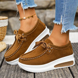 Red Chunky Platform Sneakers Women Comfortable Non Slip Thick Sole Casual Shoes Woman Plus Size 43 Lace Up Sport Shoes Female