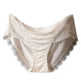Anti-septic Women Underpants Women Panties Mid Waist Lace Bow Decor Tummy Control Butt-lifted Soft Stretchy Quick Dry Briefs