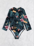 Ladies 2025 One-Piece High Collar Backless Fashionable Swimsuit Long Sleeve Suitable for Summer Beach And Swimming Pool