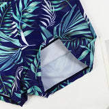 Women Two Pieces Vintage Print Rash Guard Swimwear Long Sleeve Shirt Shorts Surf Top Retro Print Running Shirt Split Swimsuit