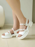 Women's Sandals 2026 New Summer Platform Fashion High Heel Sandals Outdoor Beach Shoes Square Toe Buckle Strap Women’s Shoes