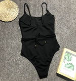 DEKA Solid One Piece Swimsuit Female Swimwear Women Cut Out Bathing Suits Summer Beach Wear Sport Swimming T Shirt Monokini