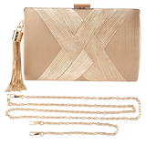 ABQR Tassel Fashion Ladies Clutch Bag Shoulder Handbags Female Party Wedding Evening Bag For Phone Purse Gold