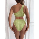 2026 Solid White One Piece Swimsuit Women Sexy Irregular Hollow Out Bikini One Shoulder Backless Monokini Summer Beach Swimwear