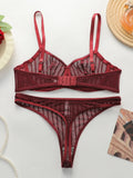 Women's Sexy Embroidered Lace Underwear With Steel Rims Push Up Breathable And Comfortable Close Fitting Underwear Set YS2864