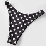 2026 Fashion Women's 2 Piece Bikini Set for Beach Pool Dots Print Swimwear Halter Bra and Low Waist Briefs Bathing Suits