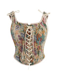 New European and American corset Christmas Jacquard Fishbone Corset gathered waist and abdomen palace body shaping coat.