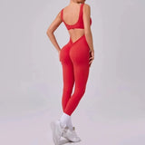 Seamless Yoga Jumpsuits Sports Fitness Hip-lifting Hollow Beauty Back One-piece Workout Running Gym Leggings Bodysuits for Women