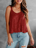 2026 Summer Fashion Women's Tanks Sexy Sequins Camisole Lady Casual Sliver Women's Strap Top Night club Streetwear Y2K Dress up