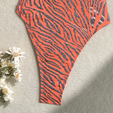 Printed Extreme Mini Micro Thong Women Swimwear One Piece Swimsuit Female Cross Back High Cut Monokini Bather Bathing Suit Swim