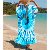 2026 New Colorful Kaftan Tunic Beach Dress Beach Wear Beachwear Beach Cover Up Cover-upsLoose Maxi Dress Female Women V4428