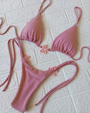 2025 Halter Bikinis Women Swimsuit New Sexy Swimwear Floral Brazilian Bikini Set Micro Biquini Female Cute Solid Beachwear