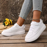 Plus Size 43 Breathable Platform Sneakers Women White Lace Up Thick Bottom Vulcanized Shoes Woman Hook Loop Non Slip Sport Shoes