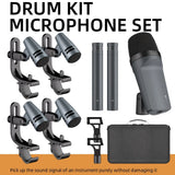 Instrument Microphone E608 7-Piece Wired Drum Mic Kit Dynamic Kick Bass Tom/Snare Cymbals Use For Drums Vocal Band DJ Stage Inst