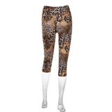 Sexy Leopard Print Knee-length Leggings Women 2026 Fitness Sports Yoga Tights Short Pants Streetwear Y2K Ladies Black Trousers