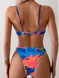 Colorful Printed Underwired Brazilian Bikini Female Swimsuit Women Swimwear Two-pieces Bikini set Bather Bathing Suit Swim K5340