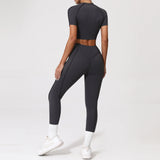 2PCS Yoga Suit Sports Set Women Quick-Drying Gym Set Women Tracksuit Running Workout Long Sleeve Sports Shirt Yoga Clothing