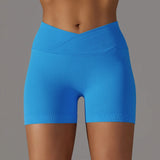 Summer V-waist peach hip lifting tight fitting three part pants, high waist yoga shorts, running speed drying seamless yoga pant