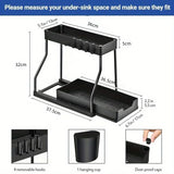 Bathroom & Kitchen Multi-Layer Pull-Out Storage Rack - Clutter Organizer for Sink Area & Seasonings