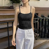 Summer casual camisole top polka dot camisole can be worn as a base layer