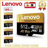 Ultra HD Lenovo 512GB SD Cards Micro TF SD Memory Card TF Cards 128GB 64GB Error Correction U1 for GoPro/Tablet/Surveillance