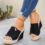 Vinatge Chunky Platform Sandals Women 2026 Summer Peep Toe Wedges Slippers Woman Plus Size 42 Thick High Heels Sandles Female