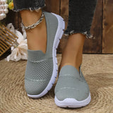Lightweight Soft Sole Women Casual Shoes Summer Breathable Knit Slip On Sneakers Woman Anti Slip Comfort Walking Shoes Plus Size