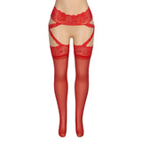 Luxury Lace Pantyhose Garter Belt Tights Cross Lace Waistband High Elastic Sexy Stockings Women Fashion Hosiery Plus Size XS-5XL