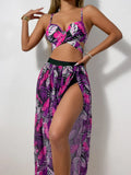 3 Pieces Strappy Bikini 2026 Women Push Up Swimsuit Sexy Swimwear Female With Beach Dress Bathers Bathing Swimming Swim Suit