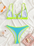 sexy patchwork mini bikinis sets two pieces swimsuit thong swimsuit Swimwear Biquini conjunto de bikini tankini beachwear