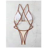 Cikini Summer Beach Women's Contrast Trim Halterneck One-Piece Swimsuit Sexy Swimwear Bathing Suit