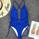 Sexy Deep V Neck Wrap Around Female Swimwear One Piece Swimsuit Women Backless Monokini High Leg Cut Bathing Suit Swim Beachwear