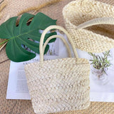 ABQR Summer Handmade Small Woven Bag Corn Husk Handbag Basket Straw Rattan Bag Parent-Child Children Straw Rattan Purse