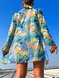 Halter Print Bikini 2026 Women Swimsuit With Kimono High Waist Swimwear Female Bathers Bathing Swimming Swim Suit Beachwear