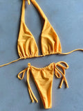 11 Colors Halter Mini Micro Thong Bikini Female Swimsuit Women Swimwear Two-pieces Bikini Set Bather Bathing Suit Swim Beachwear