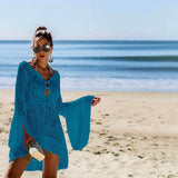 Sexy Cover Up Bikini Women Swimsuit Cover-up Beach Bathing Suit Beach Wear Knitting Swimwear Mesh Beach Dress Tunic Robe