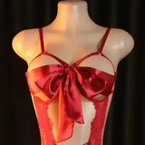 Nighttime Transparent Open Bra Porn Lingerie Corset Deep V Sexy Crotchless Underwear Women Lace Hollow Bras Hot Teddy Bodysuit