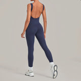 Summer Tight Yoga Jumpsuit Women Hollow Out Exposed Back Fitness Clothing Outwear Gym Running Workout Sports One Piece Suits