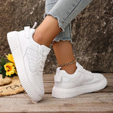 Plus Size 43 Thick Bottom White Sneakers Women Fashion Lace Up Platform Sport Sneaker Woman Non Slip Breathable Tennis Shoes